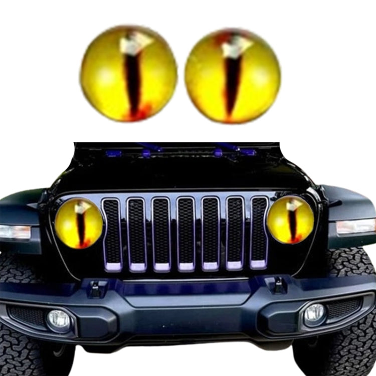 1pair Beast Eyes Headlight Decorative Stickers Off-Road Vehicle Front Lights Stereo Decals