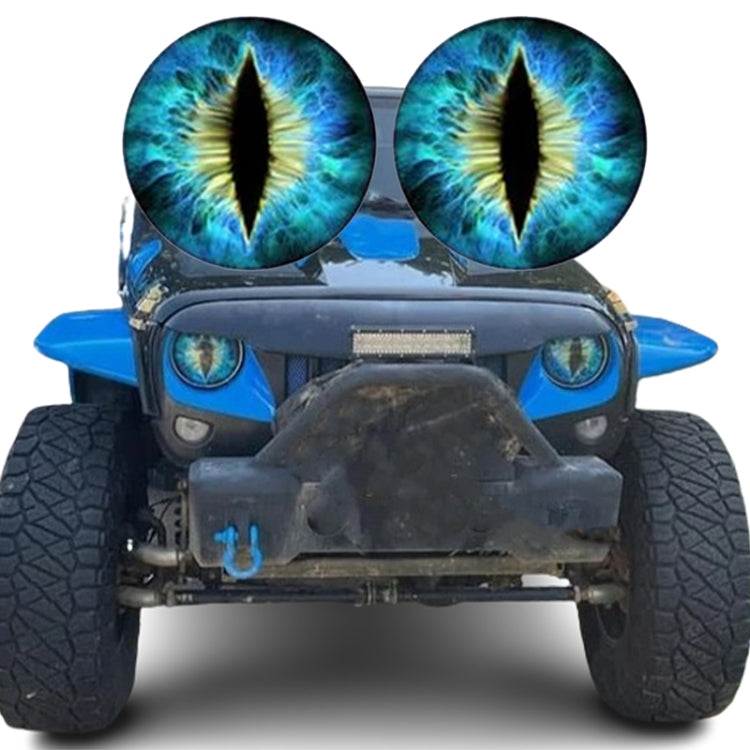 1pair Beast Eyes Headlight Decorative Stickers Off-Road Vehicle Front Lights Stereo Decals