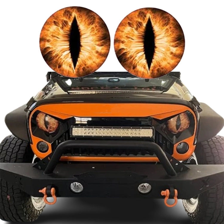 1pair Beast Eyes Headlight Decorative Stickers Off-Road Vehicle Front Lights Stereo Decals