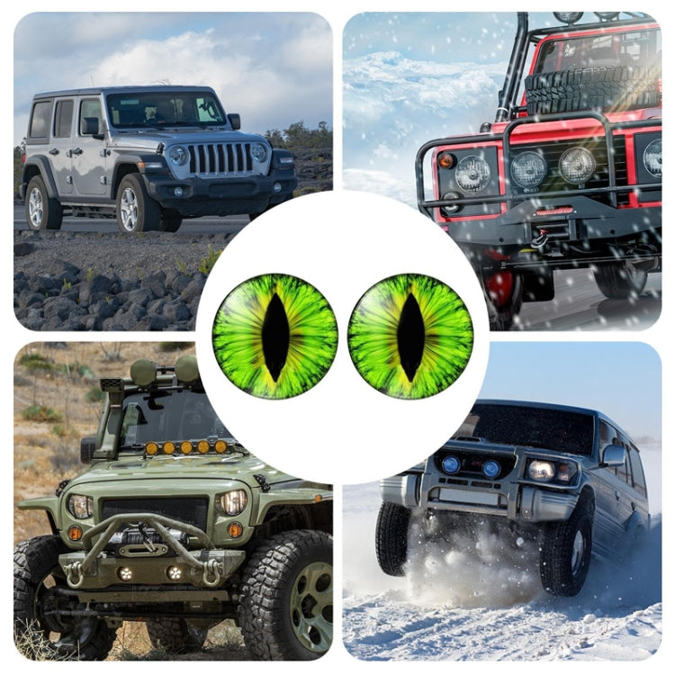 1pair Beast Eyes Headlight Decorative Stickers Off-Road Vehicle Front Lights Stereo Decals