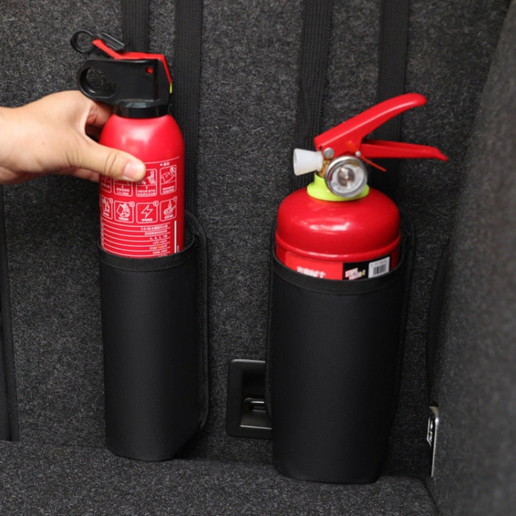 Car Fire Extinguisher Storage Bag Auto Seatback Bag Cup Holder