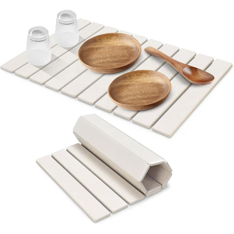 Diatomaceous Earth Tableware Drying Mat Foldable Dish Drainer Kitchen Bathroom Absorbent Mat