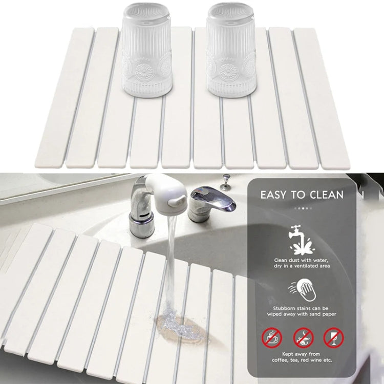 Diatomaceous Earth Tableware Drying Mat Foldable Dish Drainer Kitchen Bathroom Absorbent Mat