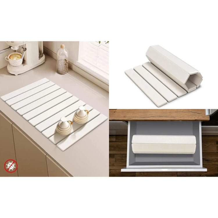 Diatomaceous Earth Tableware Drying Mat Foldable Dish Drainer Kitchen Bathroom Absorbent Mat