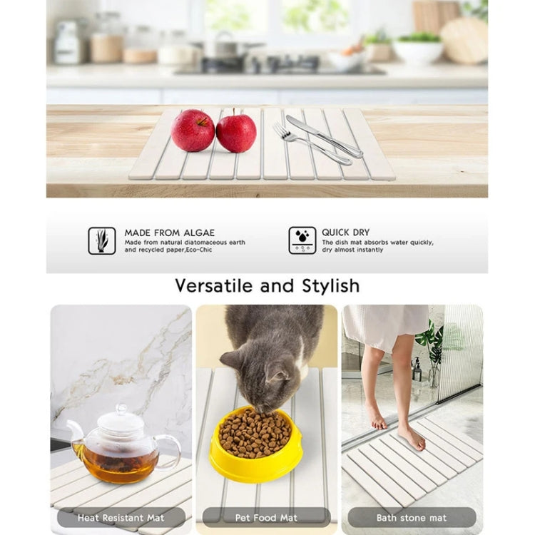 Diatomaceous Earth Tableware Drying Mat Foldable Dish Drainer Kitchen Bathroom Absorbent Mat