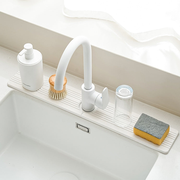 Faucet Sink Drying Mat Diatomaceous Earth Stone Splashproof Absorbent Sink Drainage Mat