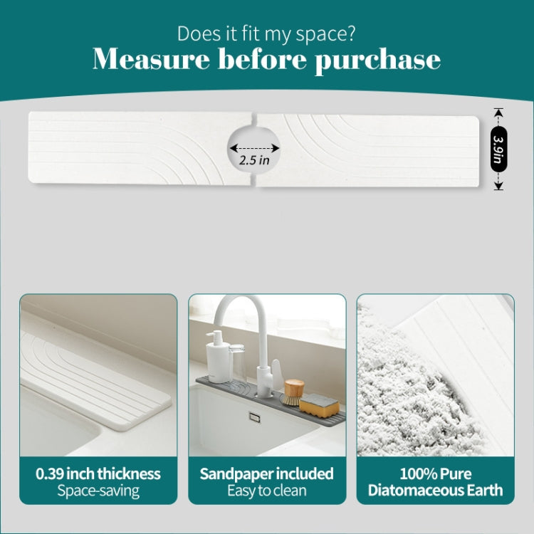 Faucet Sink Drying Mat Diatomaceous Earth Stone Splashproof Absorbent Sink Drainage Mat