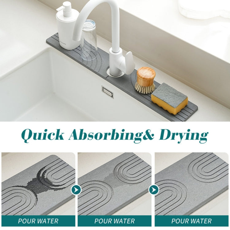 Faucet Sink Drying Mat Diatomaceous Earth Stone Splashproof Absorbent Sink Drainage Mat