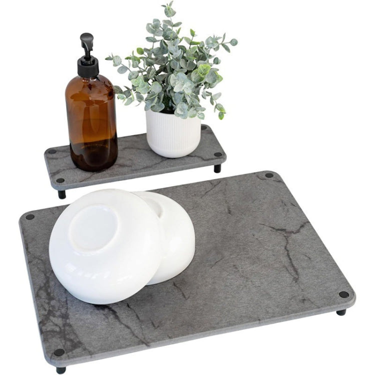 2pcs /Set Diatomite Kitchen Quick Drying Mat Drainage Countertop Mat Absorbent Pad With Metal Feet