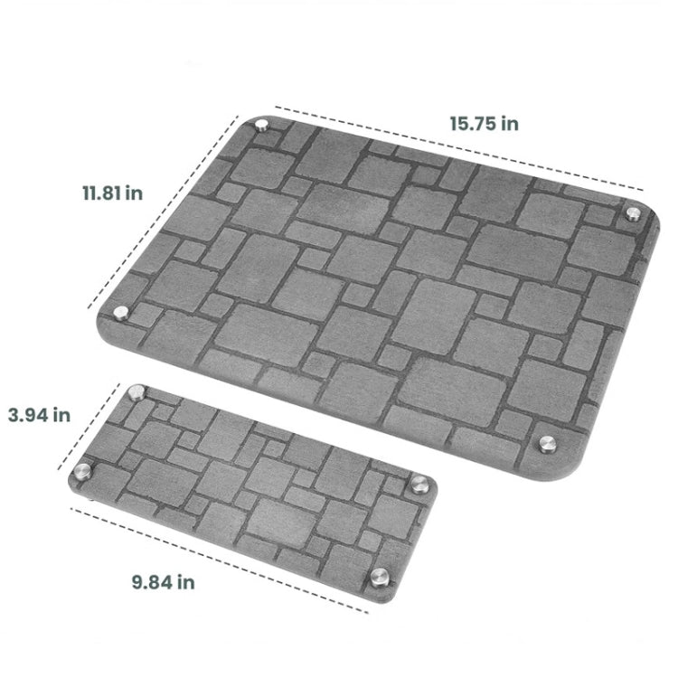2pcs /Set Diatomite Kitchen Quick Drying Mat Drainage Countertop Mat Absorbent Pad With Metal Feet
