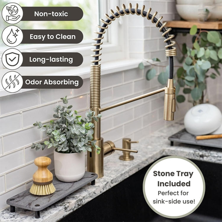 2pcs /Set Diatomite Kitchen Quick Drying Mat Drainage Countertop Mat Absorbent Pad With Metal Feet