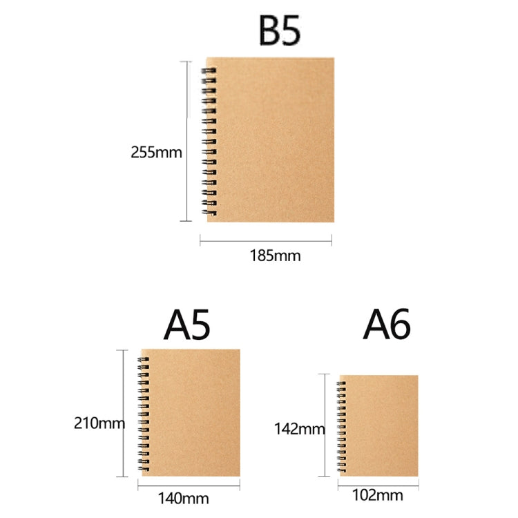 3pcs Thickened Kraft Paper Coil Notebook Student Diary Workbook