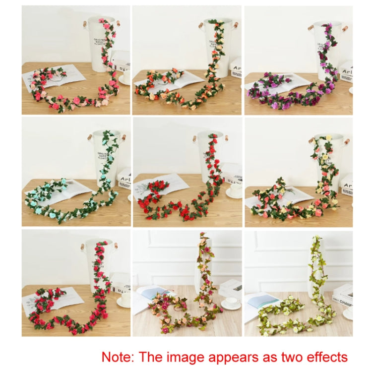 2pcs Simulated Rose Vine Plant Wedding Living Room Christmas Decoration