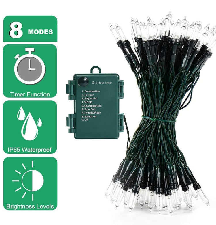 Christmas Bulb Light String Waterproof Battery Box Starry Sky Light String