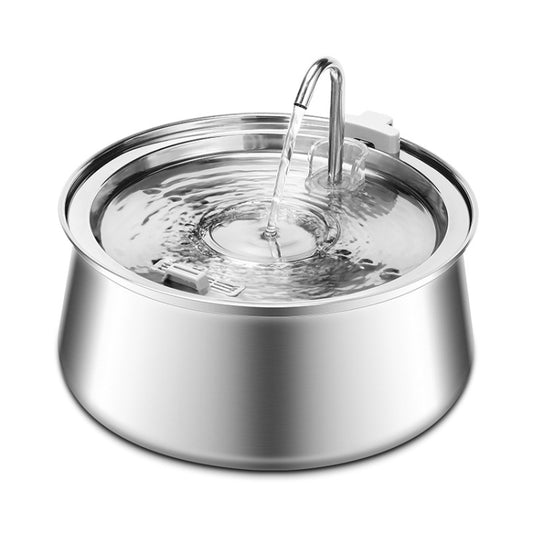 4L Pet Water Dispenser Stainless Steel Cats Water Fountain Large Capacity Automatic Cat Drinker