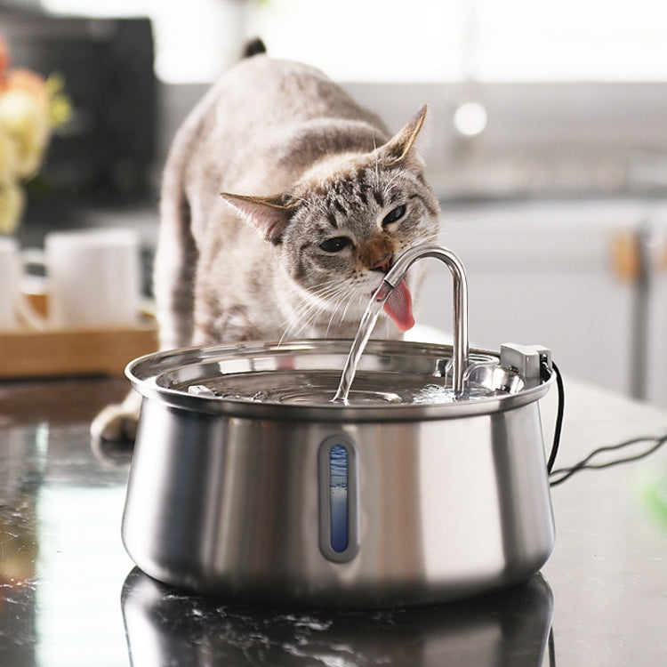 4L Pet Water Dispenser Stainless Steel Cats Water Fountain Large Capacity Automatic Cat Drinker