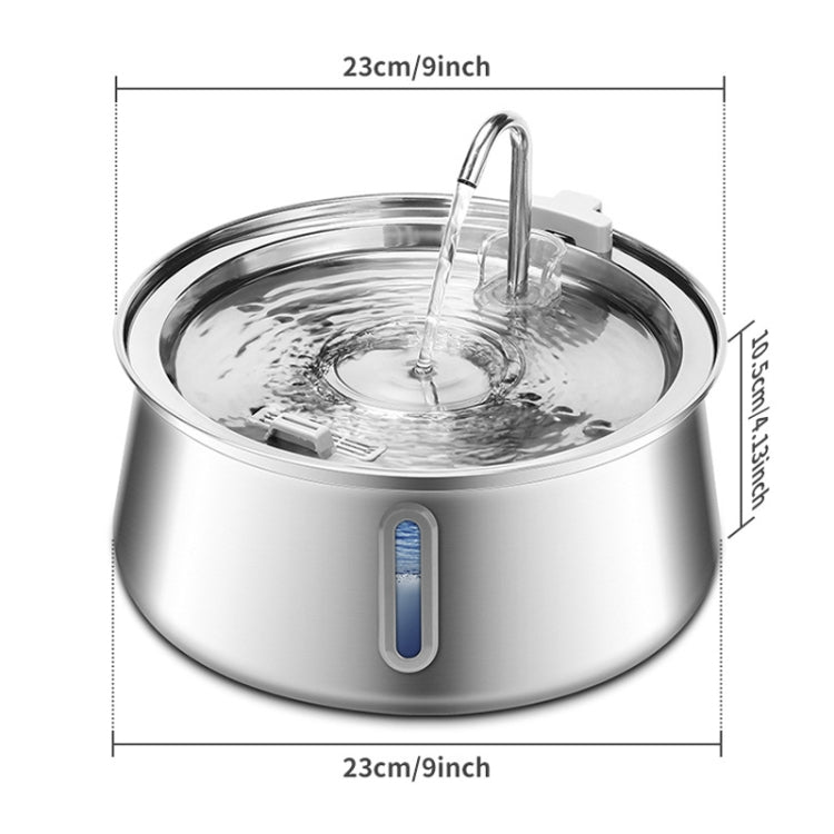 4L Pet Water Dispenser Stainless Steel Cats Water Fountain Large Capacity Automatic Cat Drinker