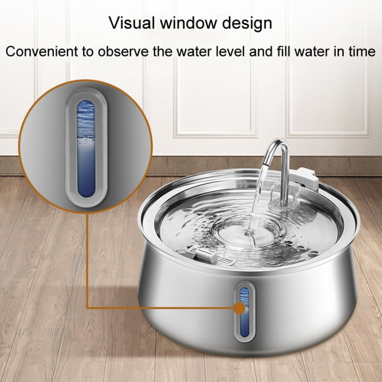 4L Pet Water Dispenser Stainless Steel Cats Water Fountain Large Capacity Automatic Cat Drinker