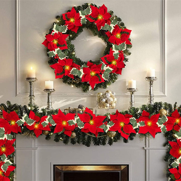 Safflower + Red Fruit Christmas Decoration Christmas Flower Lights String LED Colourful Lights Christmas Garland