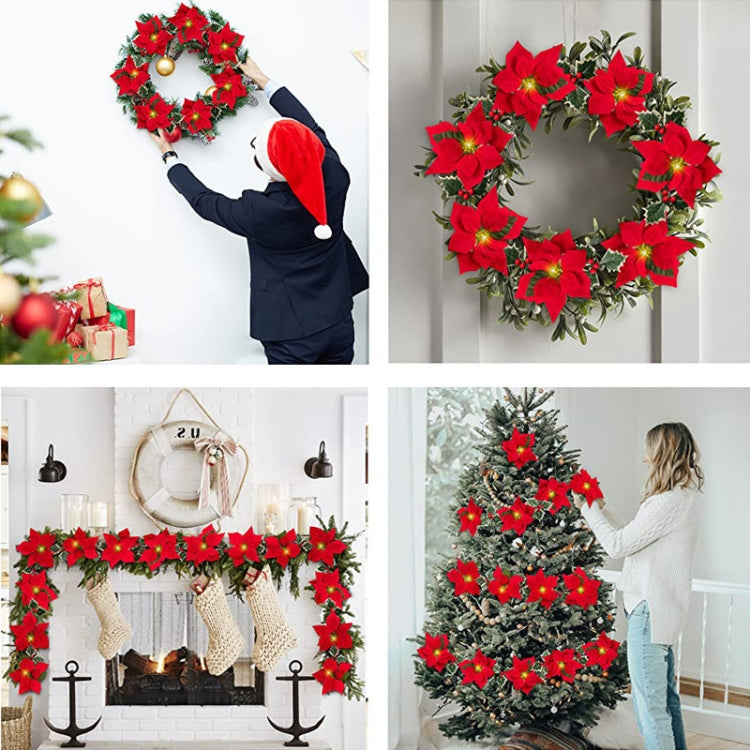 Safflower + Red Fruit Christmas Decoration Christmas Flower Lights String LED Colourful Lights Christmas Garland