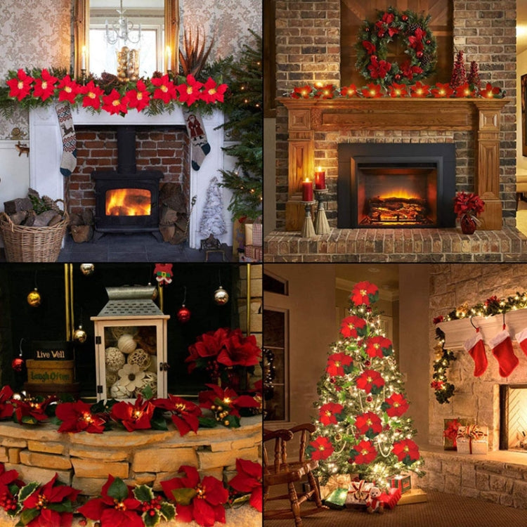 Safflower + Red Fruit Christmas Decoration Christmas Flower Lights String LED Colourful Lights Christmas Garland