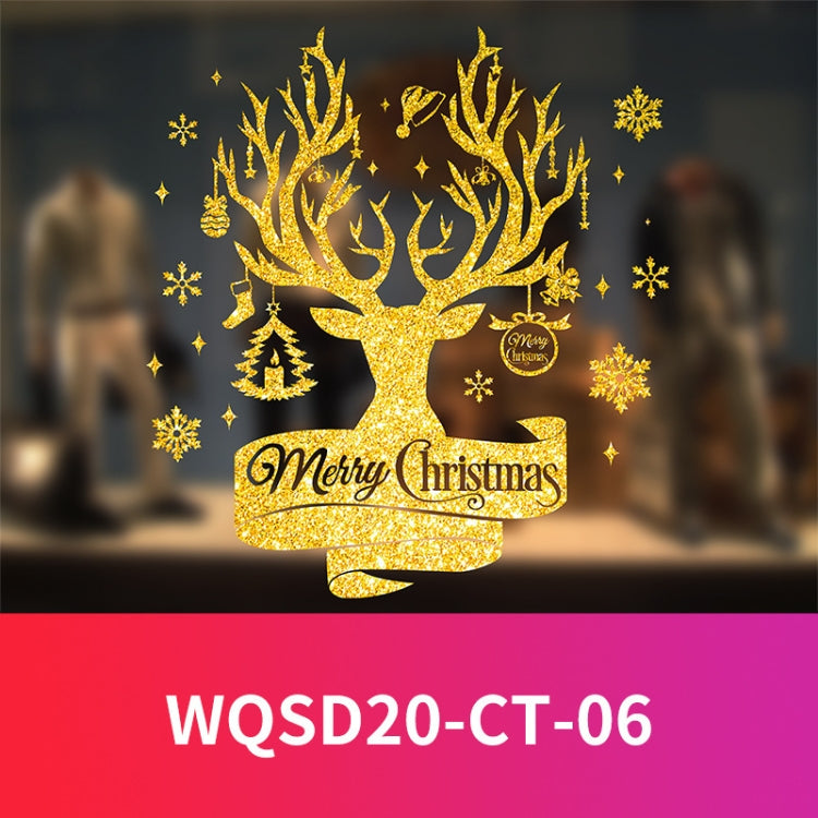50 X 60cm Christmas Gold Glitter Decoration Stickers Glass Window Stickers