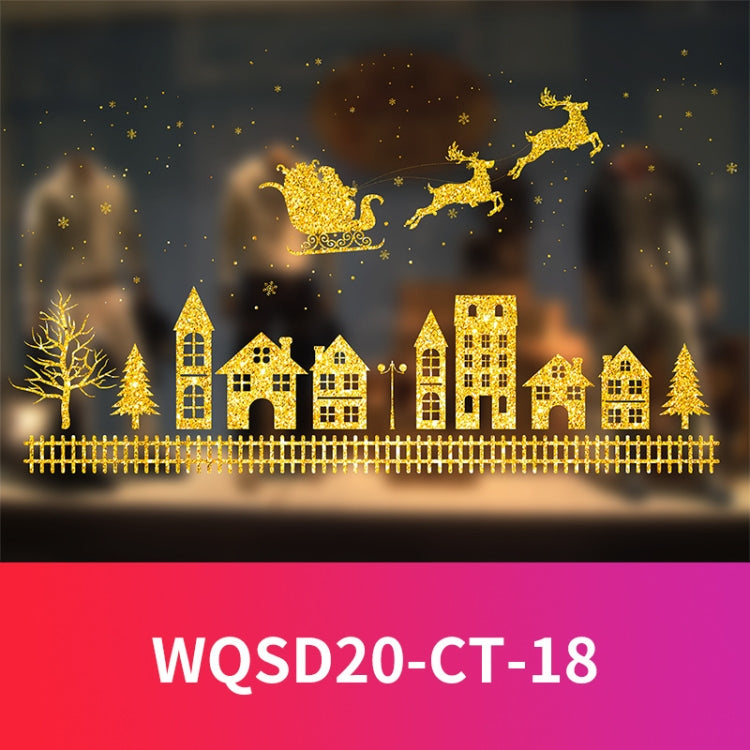 50 X 60cm Christmas Gold Glitter Decoration Stickers Glass Window Stickers