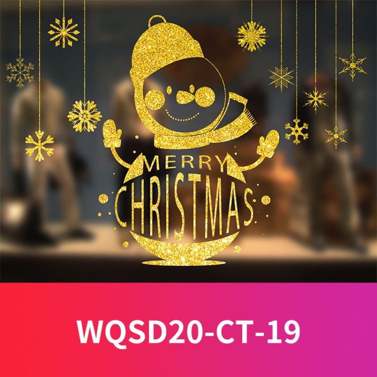 50 X 60cm Christmas Gold Glitter Decoration Stickers Glass Window Stickers