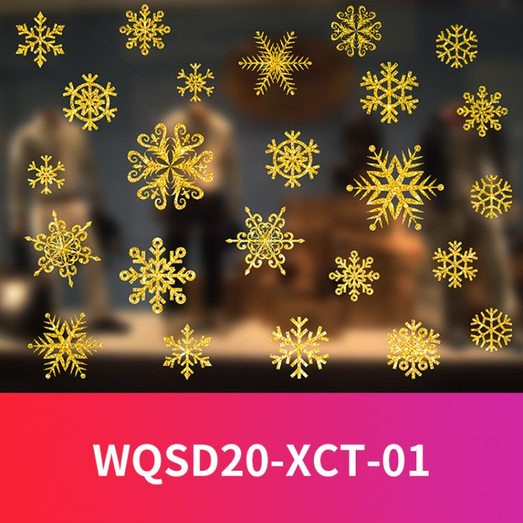 50 X 60cm Christmas Gold Glitter Decoration Stickers Glass Window Stickers
