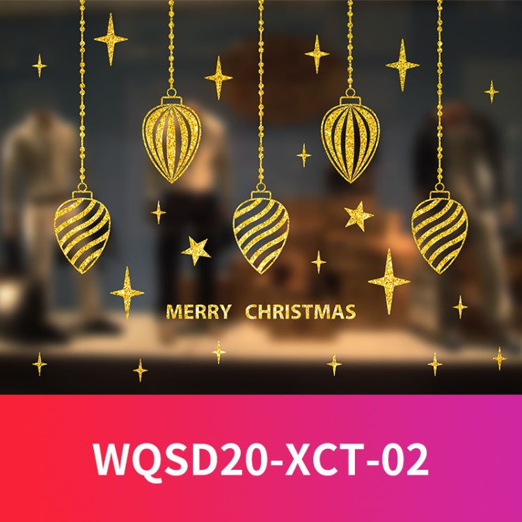 50 X 60cm Christmas Gold Glitter Decoration Stickers Glass Window Stickers
