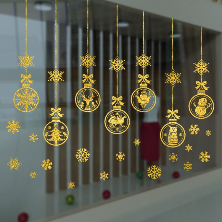 50 X 60cm Christmas Gold Glitter Decoration Stickers Glass Window Stickers