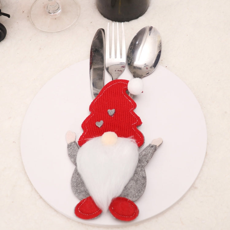 Cartoon Faceless Doll Knife Fork Cover Christmas Decorations