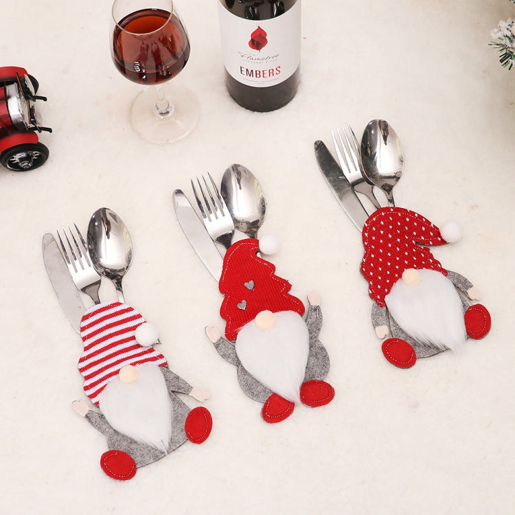 Cartoon Faceless Doll Knife Fork Cover Christmas Decorations