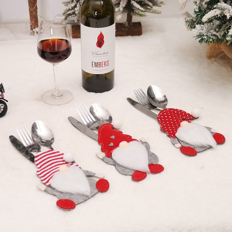 Cartoon Faceless Doll Knife Fork Cover Christmas Decorations