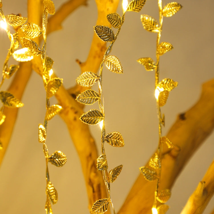LED Artificial Golden Leaf Vine Light String For Christmas Holiday Decoration