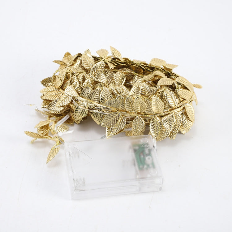 LED Artificial Golden Leaf Vine Light String For Christmas Holiday Decoration