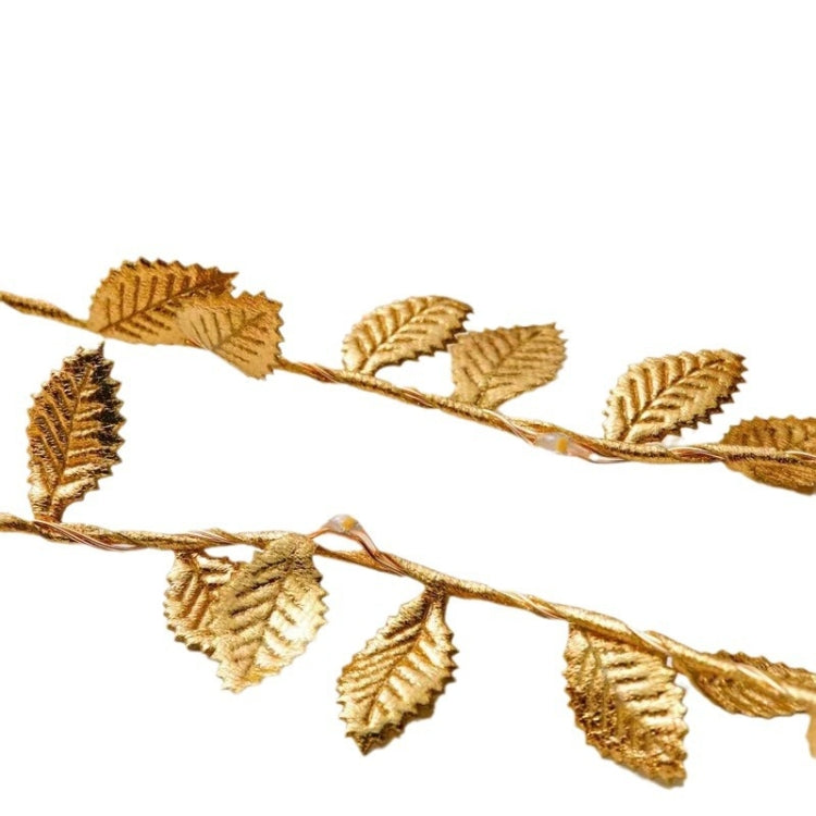 LED Artificial Golden Leaf Vine Light String For Christmas Holiday Decoration