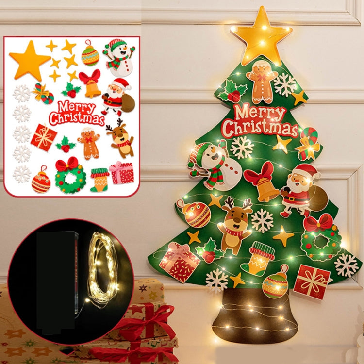 100x70cm  DIY Lighted Felt Christmas Tree Set with 27pcs Detachable Ornaments