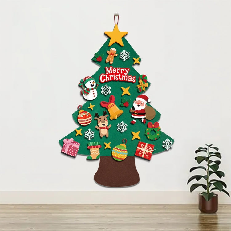 100x70cm  DIY Lighted Felt Christmas Tree Set with 27pcs Detachable Ornaments