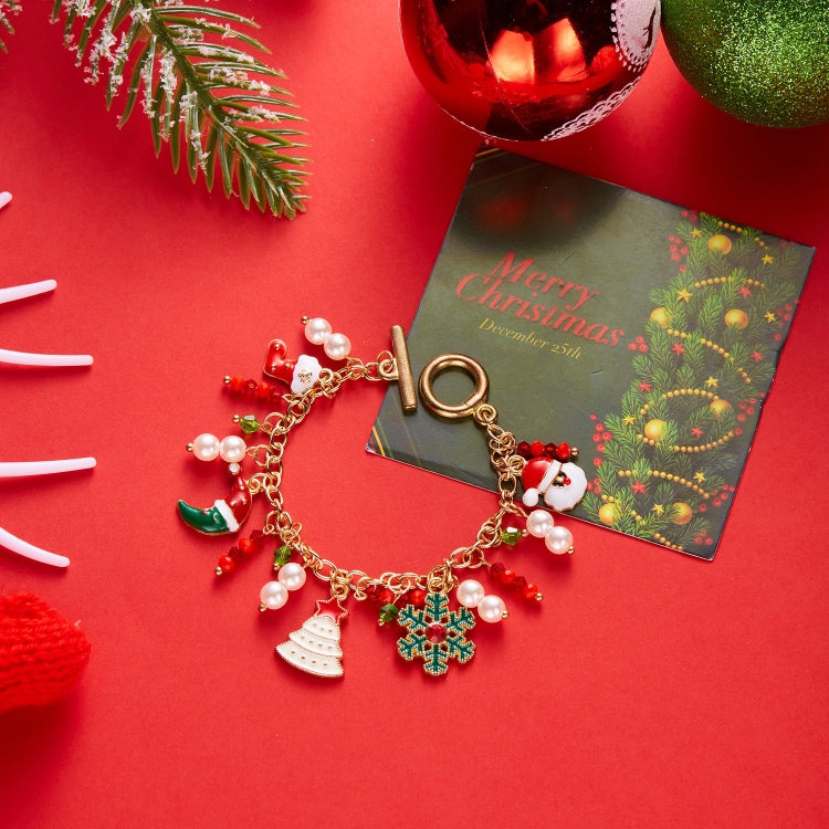 Christmas Tree Santa Claus Charm Bracelet