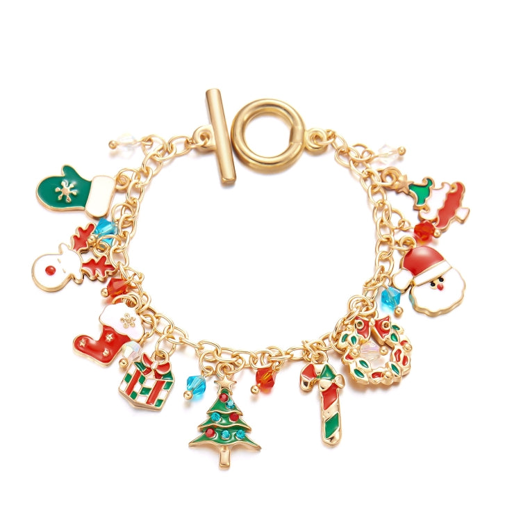 Christmas Tree Santa Claus Charm Bracelet
