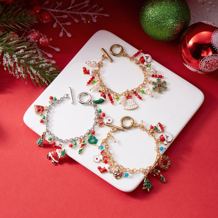 Christmas Tree Santa Claus Charm Bracelet