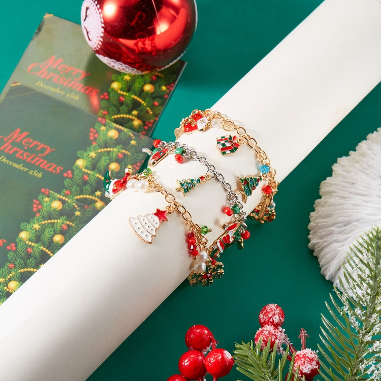 Christmas Tree Santa Claus Charm Bracelet