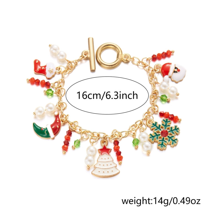 Christmas Tree Santa Claus Charm Bracelet