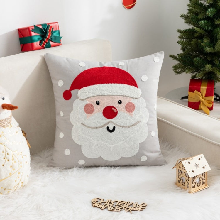 45x45cm Christmas Decoration Pillowcase Cartoon Printing Embroidery Pillow Cushion, Pillow Core Not Included