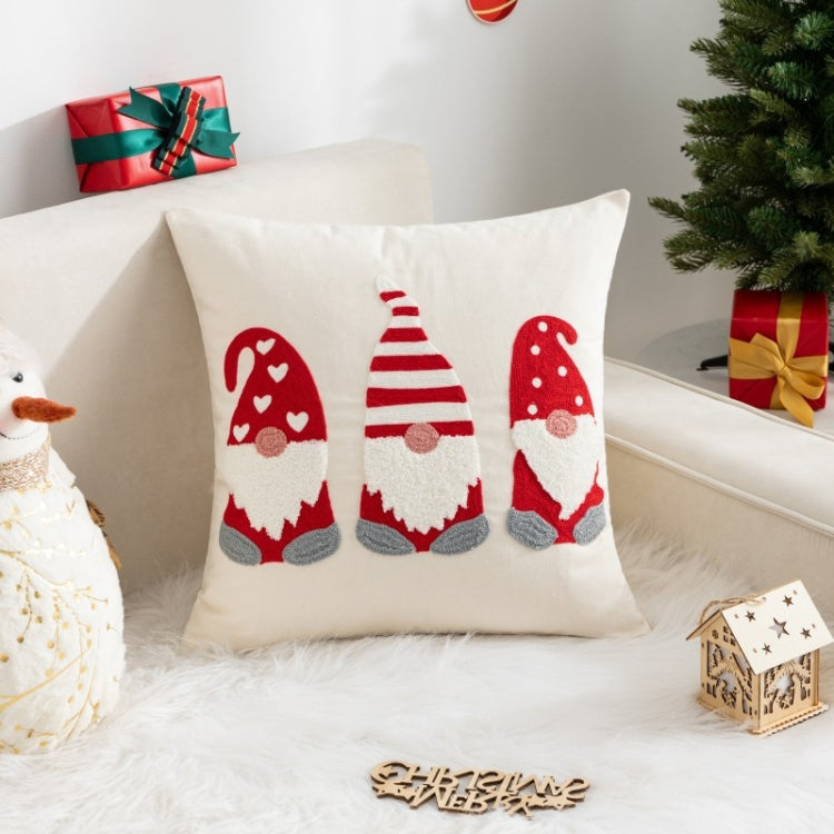 45x45cm Christmas Decoration Pillowcase Cartoon Printing Embroidery Pillow Cushion, Pillow Core Not Included