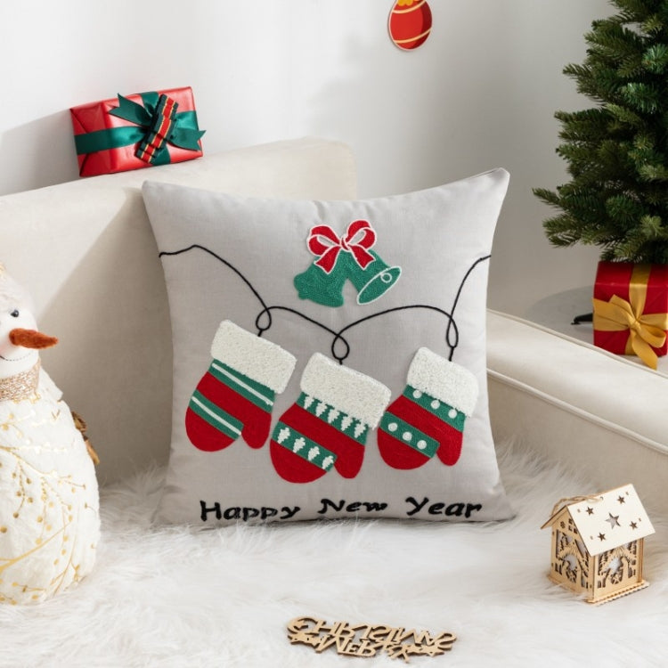 45x45cm Christmas Decoration Pillowcase Cartoon Printing Embroidery Pillow Cushion, Pillow Core Not Included