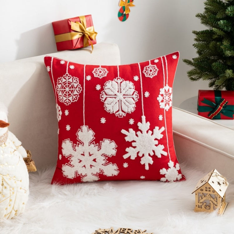 45x45cm Christmas Decoration Pillowcase Cartoon Printing Embroidery Pillow Cushion, Pillow Core Not Included