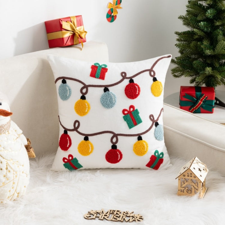 45x45cm Christmas Decoration Pillowcase Cartoon Printing Embroidery Pillow Cushion, Pillow Core Not Included