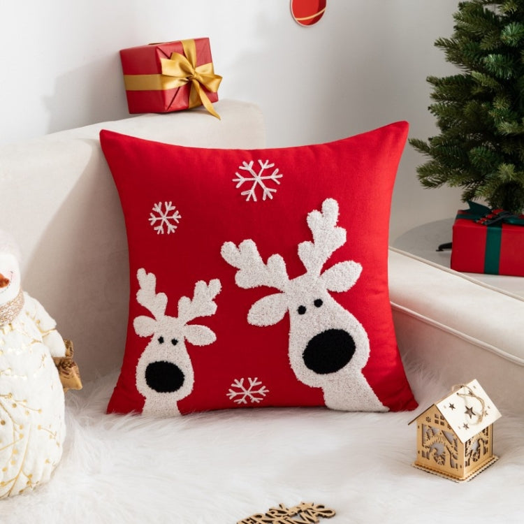 45x45cm Christmas Decoration Pillowcase Cartoon Printing Embroidery Pillow Cushion, Pillow Core Not Included